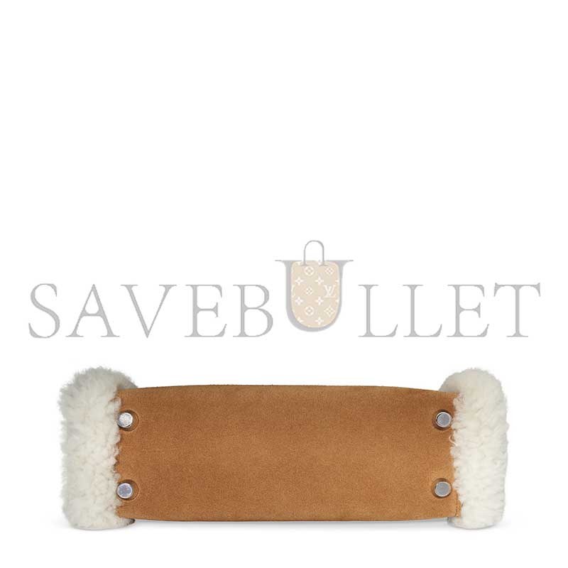 HERMÈS TEDDY KELLY 20 CHAMOIS SHEARLING AND SWIFT PALLADIUM (20*15*8cm)